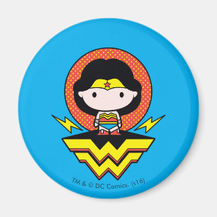 Chibi kvinna med Polka dots och Logotyp Magnet