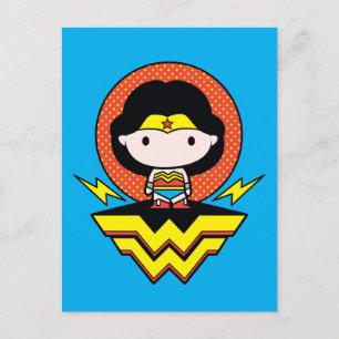 Chibi  kvinna med Polka dots och Logotyp Vykort