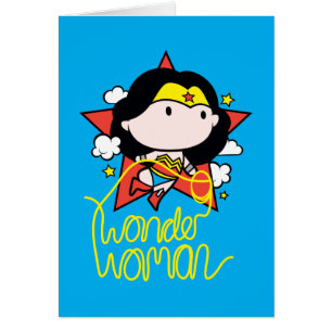 Chibi kvinnor som flyger med lasso hälsningskort