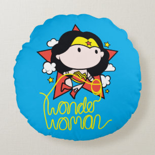 Chibi kvinnor som flyger med lasso rund kudde