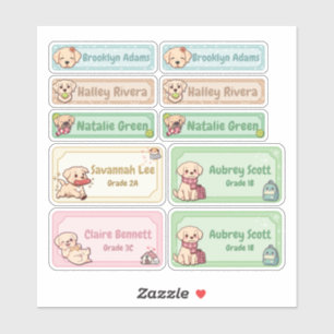 Chibi Labrador Namn Etiketter