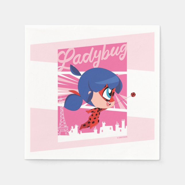 Chibi Ladybug i Paris Pappersservett (Framsidan)