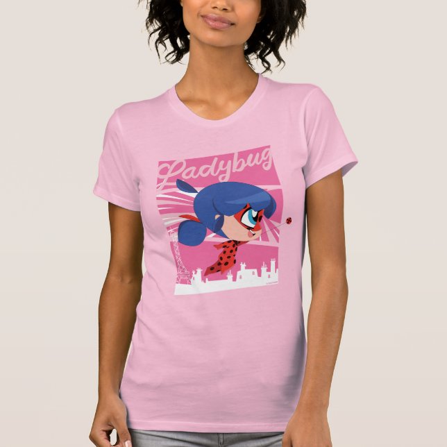 Chibi Ladybug i Paris T Shirt (Framsida)