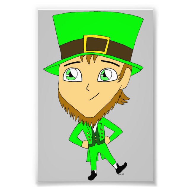 chibi leprechaun fototryck (Framsidan)