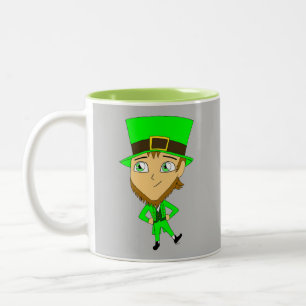 chibi leprechaun Två-Tonad mugg