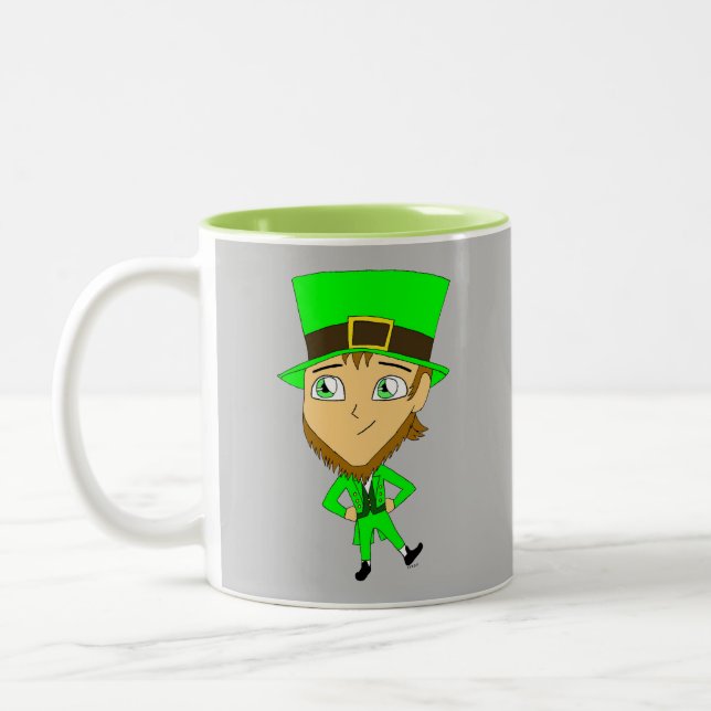 chibi leprechaun Två-Tonad mugg (Vänster)