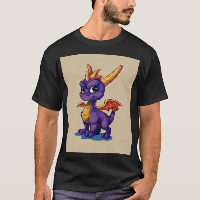 Chibi lila drakäventyrare | Söt fantasymaskot T Shirt (Framsida)