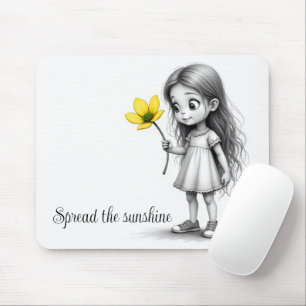 Chibi Little Girl med Flower Musmatta