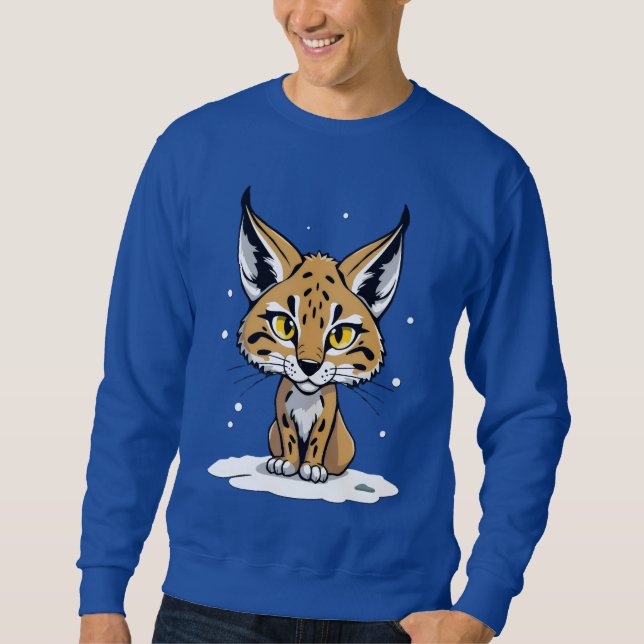 Chibi-Luchs im Schnee Lång Ärmad Tröja (Framsida)