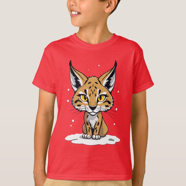 Chibi-Luchs im Schnee T Shirt (Framsida)