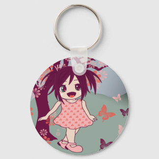 Chibi Manga Anime Little Kawaii Girl Nyckelring