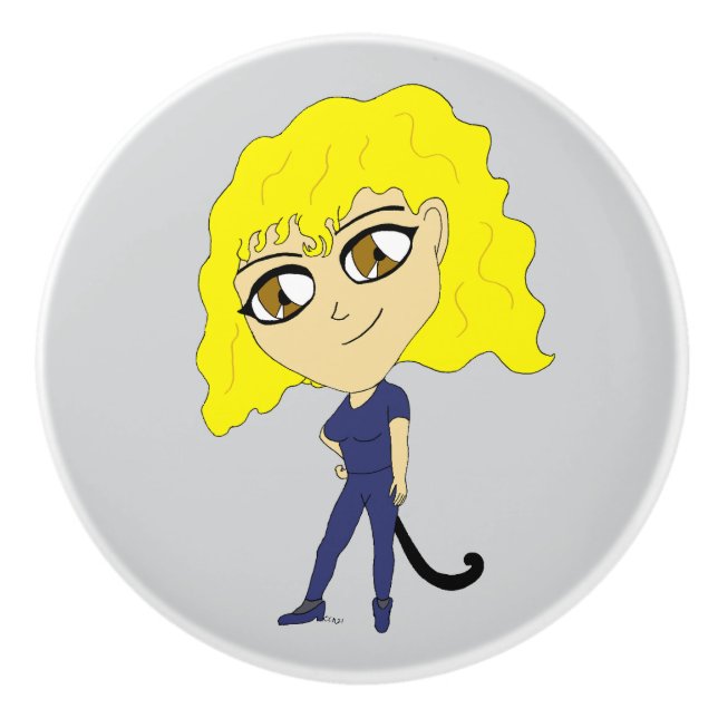 Chibi med en katt som svan knopp (Framsidan)