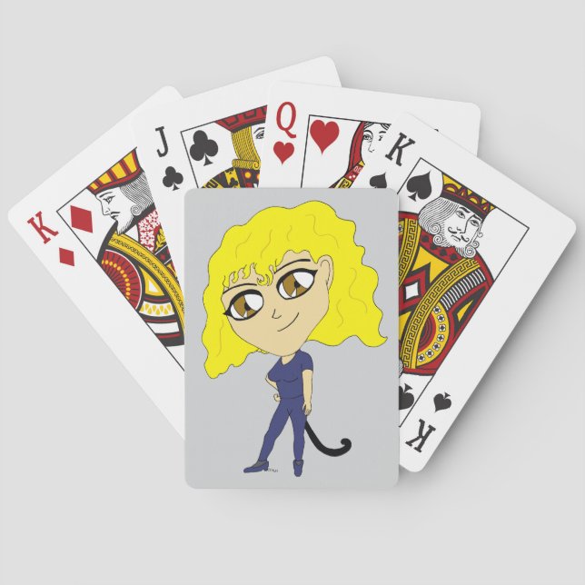 Chibi med en svans som en katt casinokort (Baksidan)