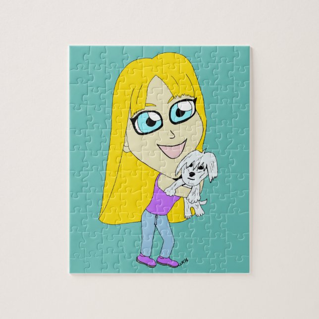 Chibi med en valp pussel (Vertikal)