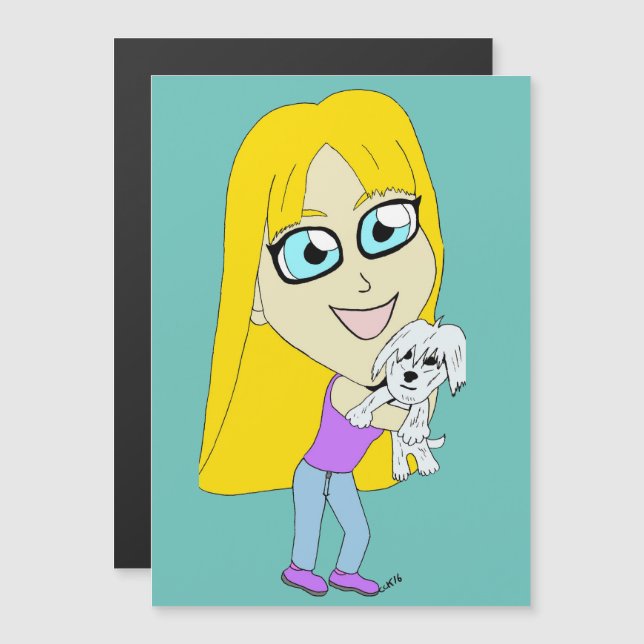 Chibi med valp (Fram/baksida)