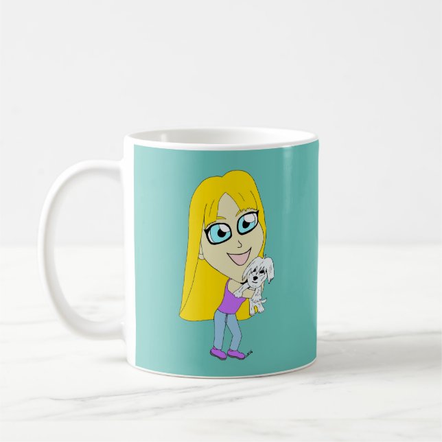 Chibi med valp kaffemugg (Vänster)