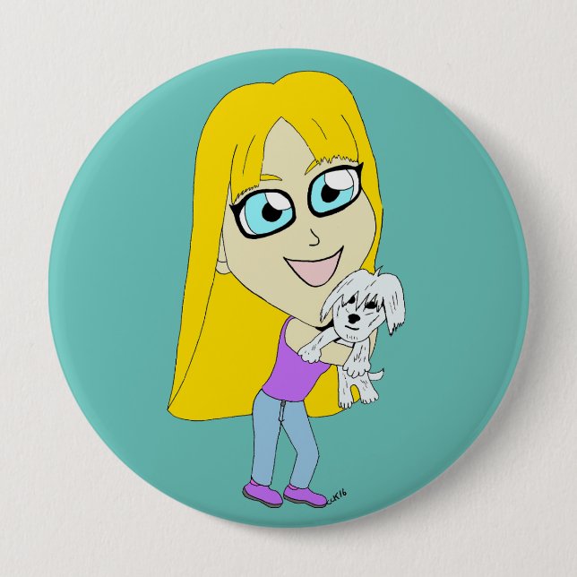 Chibi med valp knapp (Framsida)