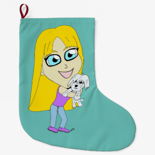 Chibi med valp stor julstrumpa