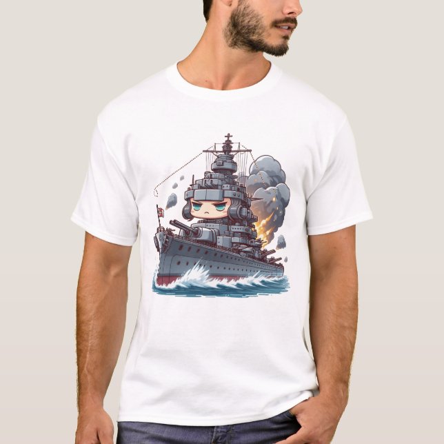 Chibi Mighty Tirpitz T Shirt (Framsida)