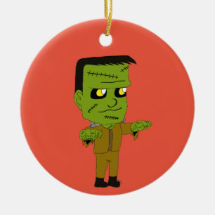 chibi monster julgransprydnad keramik