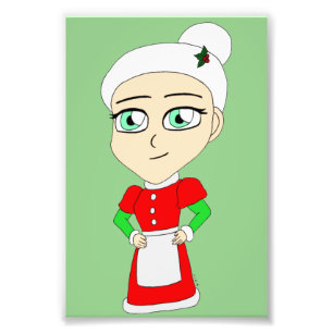 chibi Mrs. claus Fototryck