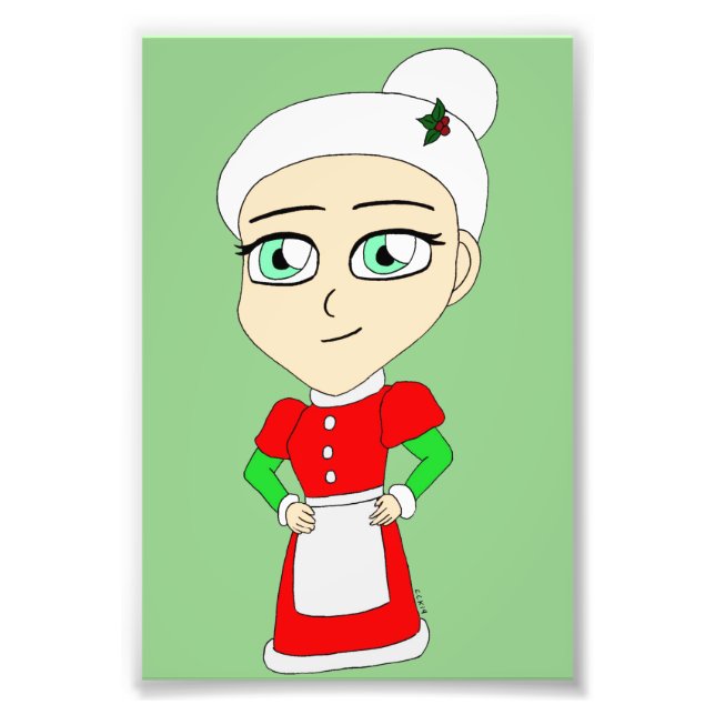 chibi Mrs. claus Fototryck (Framsidan)