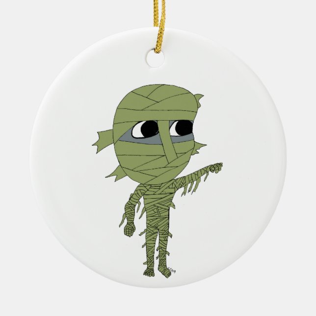 chibi mummy julgransprydnad keramik (Framsidan)