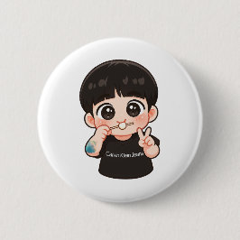 Chibi Music Pin – Golden Era Inspired Badge Knapp