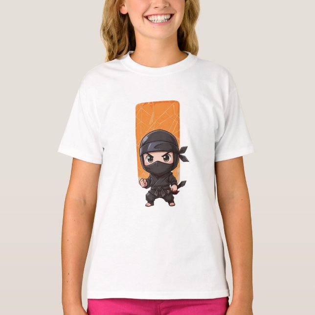 Chibi Ninja Vektorillustration T Shirt (Framsida)