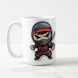 Chibi Ninja Warrior Tecknad - Fierce Martial Arts Kaffemugg