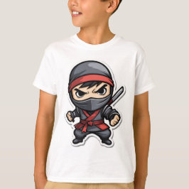 Chibi Ninja Warrior Tecknad - Fierce Martial Arts T Shirt