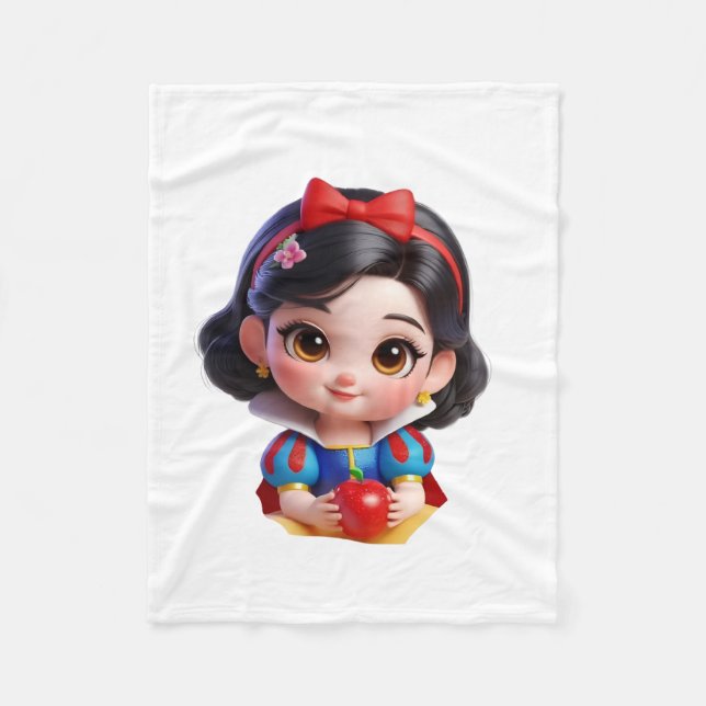 Chibi prinsessa med äppeltäcke fleecefilt (Framsidan)