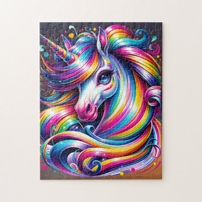Chibi Rainbow Unicorn puzzle Pussel (Vertikal)