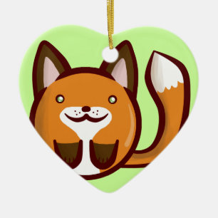 Chibi räv julgransprydnad keramik