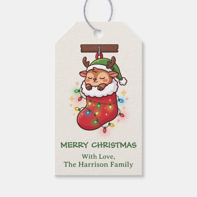 Chibi Renjur Överdrag Snöflingor Signatur Presentetikett (Framsidan)