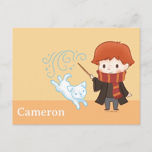 Chibi Ron Weasley Patronus Vykort (Framsida)
