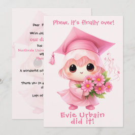 🎓Chibi Rosa Avslutningsfirande Examensbevis Inbjudningar