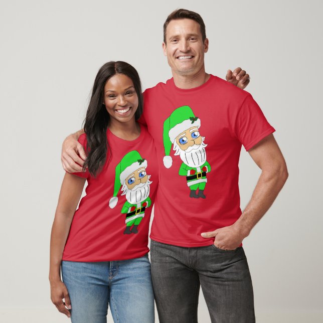 Chibi Santa green suit T Shirt (Unisex)