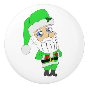 Chibi Santa grön dräkt Knopp