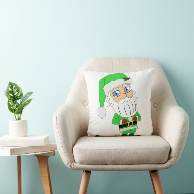Chibi Santa grön dräkt Kudde (Stol)