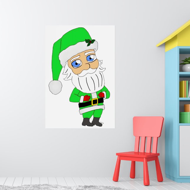 Chibi Santa grön dräkt Poster (Barnkammare 1)