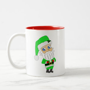 Chibi Santa grön dräkt Två-Tonad Mugg