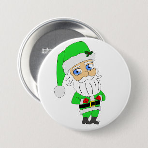 Chibi Santa grön kostym Knapp