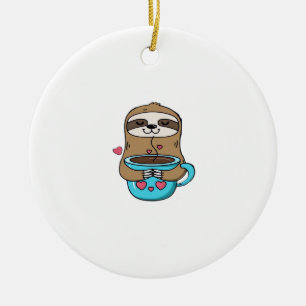 Chibi Seng Leksak Kaffe Älskare � Söt Kawaii Seng Julgransprydnad Keramik