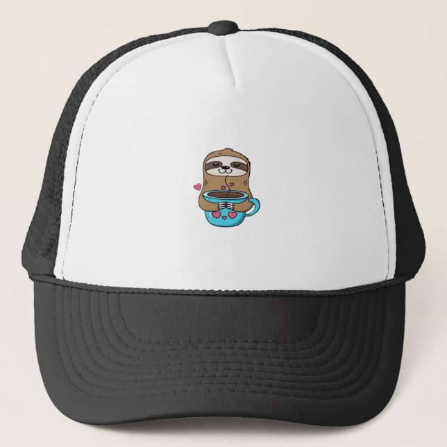 Chibi Sengångare Kaffeälskare � Söt Kawaii Sengång Keps (Framsida)