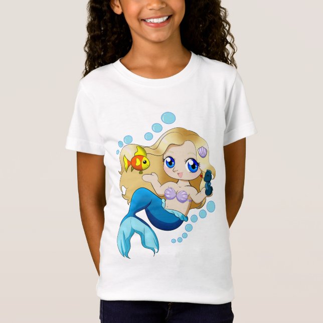 Chibi Sjöjungfru Jr T Shirt (Framsida)