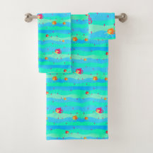 Chibi Sjöjungfruars & Seahorse towel set