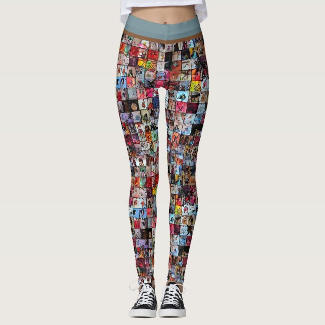 Chibi Sketch Photo Wall Leggings (Framsida)