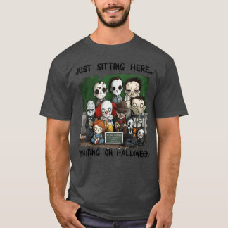 Chibi-skräck bara Sitta här i väntan på Hallowee T Shirt
