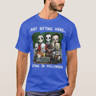 Chibi-skräck bara Sitta här i väntan på Hallowee T Shirt